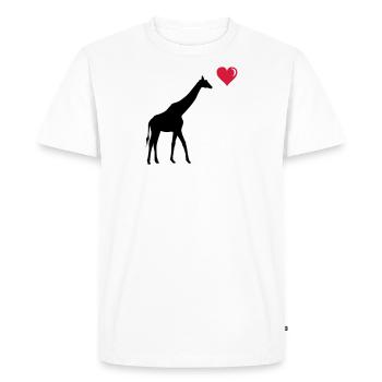 giraffe love - Men's Premium Organic T-Shirt - white - Front - Nico (187cm)
