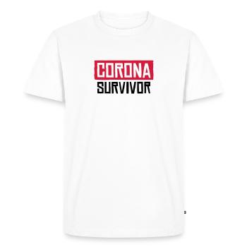 Corona Survivor - Men's Premium Organic T-Shirt - white - Front - Nico (187cm)
