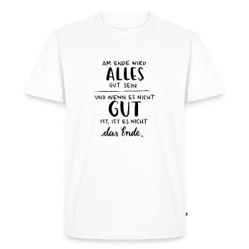 Tout ira bien - T-shirt Premium bio Homme - blanc - Devant - Nico (187cm)
