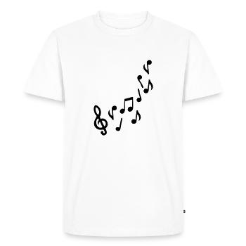 note de musique - T-shirt Premium bio Homme - blanc - Devant - Nico (187cm)