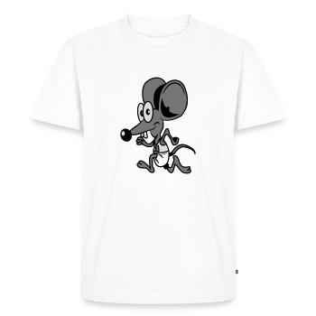 mouse run marathon - Men's Premium Organic T-Shirt - white - Front - Nico (187cm)