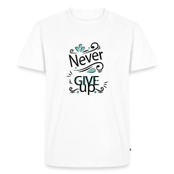 N'abandonnez jamais - T-shirt Premium bio Homme - blanc - Devant - Nico (187cm)