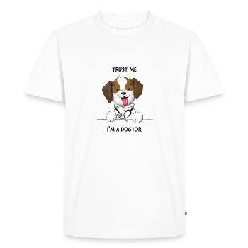 Trust me I’m a Dogtor doux chien - T-shirt Premium bio Homme - blanc - Devant - Nico (187cm)