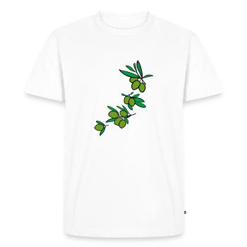 Fresh green olives 2 - Men's Premium Organic T-Shirt - white - Front - Nico (187cm)