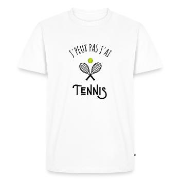 je peux pas j'ai tennis - T-shirt Premium bio Homme - blanc - Devant - Nico (187cm)