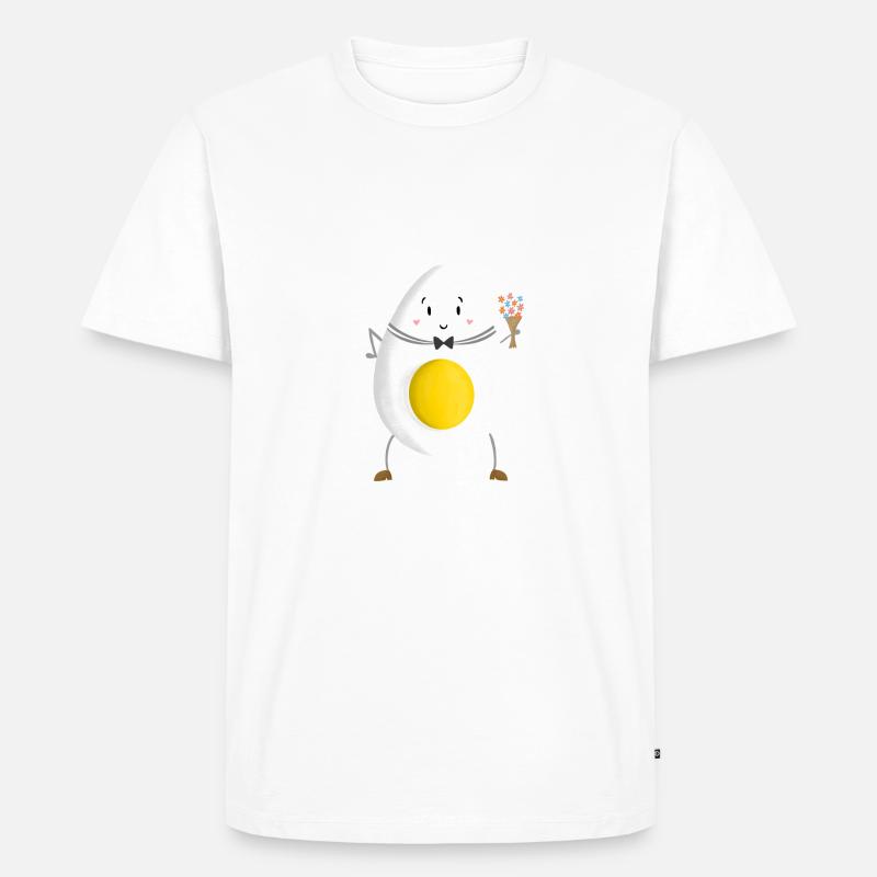 Romantisches gekochtes Ei - Männer Premium Bio T-Shirt - Weiß