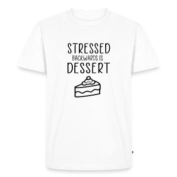 Stressed backwards funny saying - Men's Premium Organic T-Shirt - white - Front - Nico (187cm)