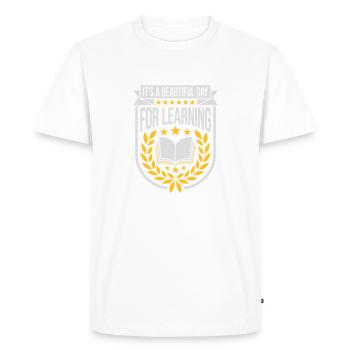 beautiful day for learning - Men's Premium Organic T-Shirt - white - Front - Nico (187cm)