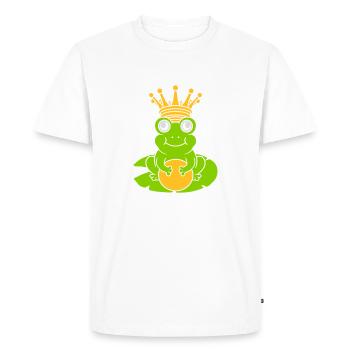 Enchanted Frog King sits water lily - Men's Premium Organic T-Shirt - white - Front - Nico (187cm)