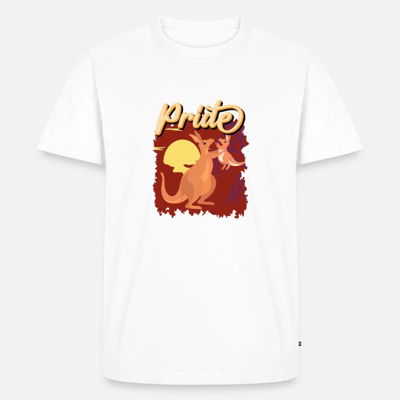 Känguru Mama Pride - Männer Premium Bio T-Shirt - Weiß