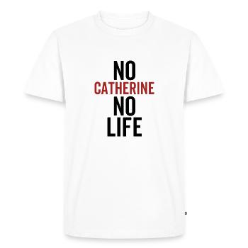 Pas de Catherine Pas de vie - T-shirt Premium bio Homme - blanc - Devant - Nico (187cm)