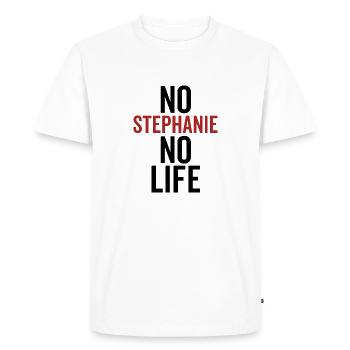 Pas de Stéphanie Pas de vie - T-shirt Premium bio Homme - blanc - Devant - Nico (187cm)