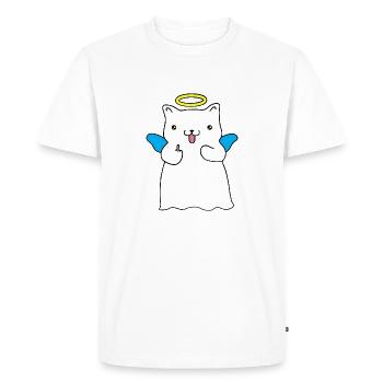 Mischievous angel - Men's Premium Organic T-Shirt - white - Front - Nico (187cm)