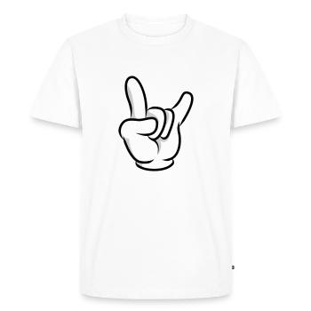 Icône de main - T-shirt Premium bio Homme - blanc - Devant - Nico (187cm)