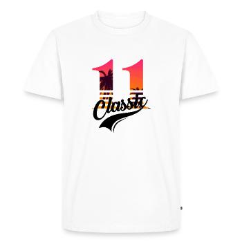 Issue 11 - 11th anniversary - Men's Premium Organic T-Shirt - white - Front - Nico (187cm)