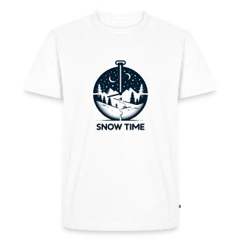 Snow time! SKI pocket watch for comfort skiing - Men's Premium Organic T-Shirt - white - Front - Nico (187cm)