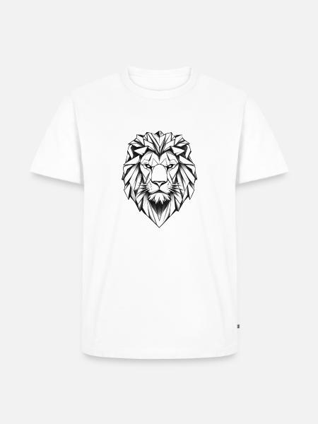 futuristic lion - Männer Premium Bio T-Shirt - Weiß