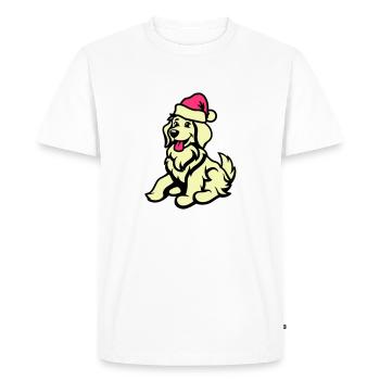 Chien Bande Dessinée Animal Noël - T-shirt Premium bio Homme - blanc - Devant - Nico (187cm)