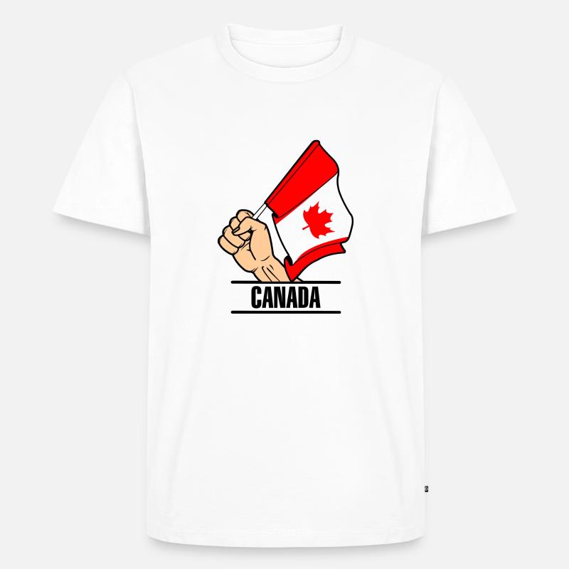 Flagge Kanada faust text KANADA - Männer Premium Bio T-Shirt - Weiß