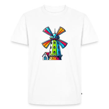 Moulin à vent - T-shirt Premium bio Homme - blanc - Devant - Nico (187cm)