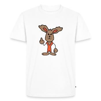 Bunny Middle Finger Show Nasty Naughty Insulting - Men's Premium Organic T-Shirt - white - Front - Nico (187cm)