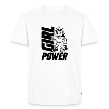 Football Licorne Girl Power - T-shirt Premium bio Homme - blanc - Devant - Nico (187cm)