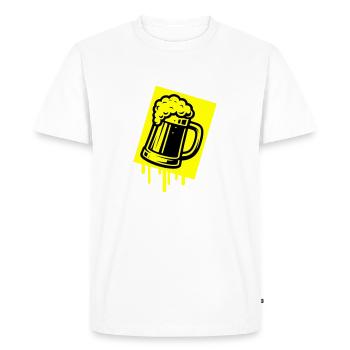 Chope à bière Icône de la bière - T-shirt Premium bio Homme - blanc - Devant - Nico (187cm)