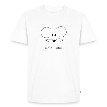 Jolie souris. Souris. Visage - T-shirt Premium bio Homme - blanc - Devant - Nico (187cm)