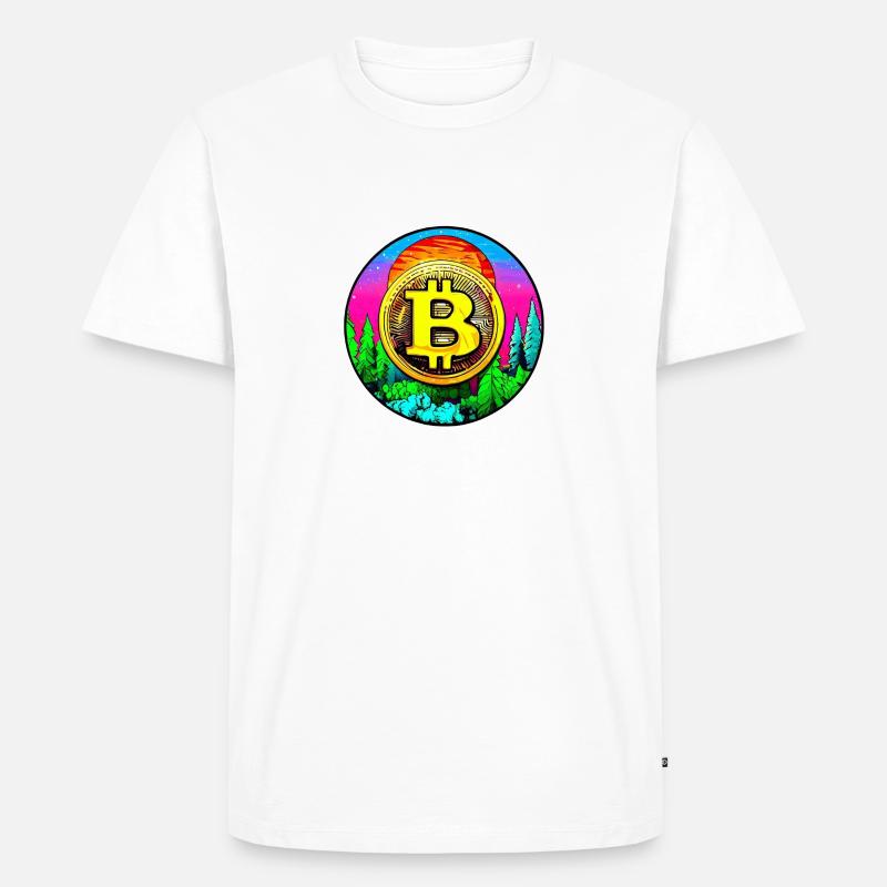 Bitcoin Nature 2 - Männer Premium Bio T-Shirt - Weiß