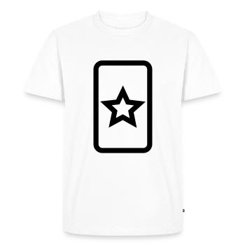 Zener Card | Hollow 5 Pointed Star - Men's Premium Organic T-Shirt - white - Front - Nico (187cm)