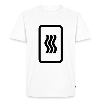Zener Card | 3 Vertical Wavy Lines - Men's Premium Organic T-Shirt - white - Front - Nico (187cm)