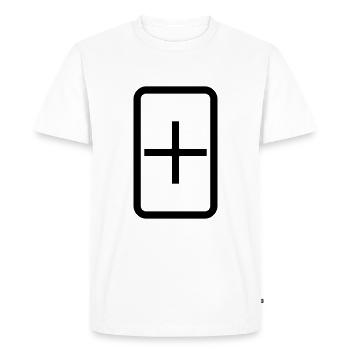 Zener Card | Plus Sign - Men's Premium Organic T-Shirt - white - Front - Nico (187cm)