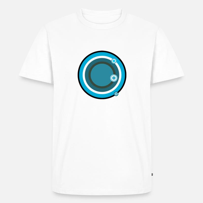 Blue geometric circles - Männer Premium Bio T-Shirt - Weiß