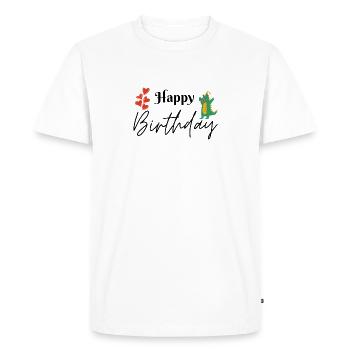 Bon anniversaire - T-shirt Premium bio Homme - blanc - Devant - Nico (187cm)