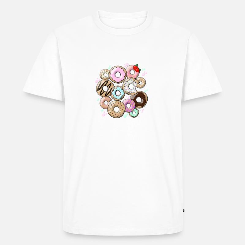 Donuts - Männer Premium Bio T-Shirt - Weiß