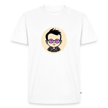 Le garçon nerd intelligent - T-shirt Premium bio Homme - blanc - Devant - Nico (187cm)