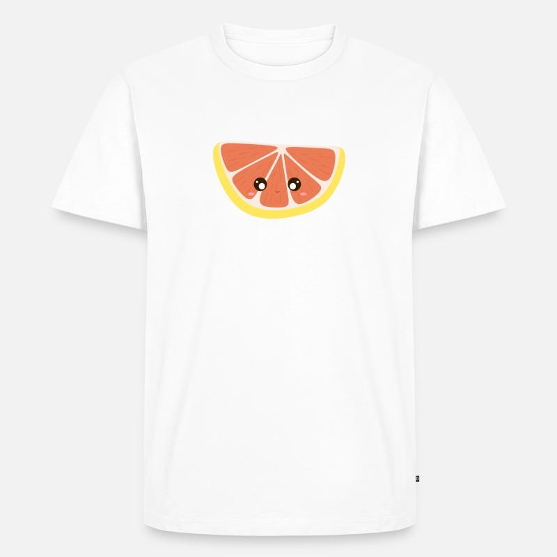 Kawaii Grapefruit - Männer Premium Bio T-Shirt - Weiß