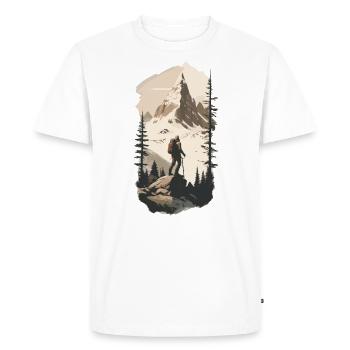 Randonnée Trekking Aventures - T-shirt Premium bio Homme - blanc - Devant - Nico (187cm)