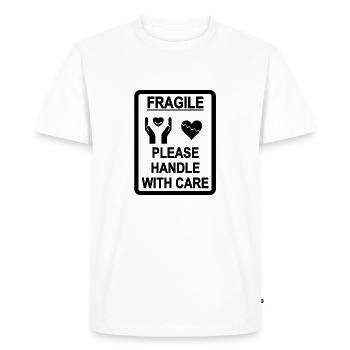 coeur fragile noir - T-shirt Premium bio Homme - blanc - Devant - Nico (187cm)
