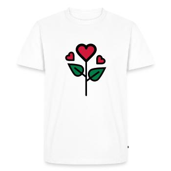 Valentine's Rose en forme de coeur - T-shirt Premium bio Homme - blanc - Devant - Nico (187cm)