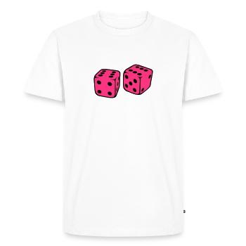 Dice - Men's Premium Organic T-Shirt - white - Front - Nico (187cm)