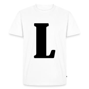 L - T-shirt Premium bio Homme - blanc - Devant - Nico (187cm)