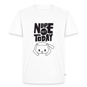 Nope Not Today - Lazy Cat - Men's Premium Organic T-Shirt - white - Front - Nico (187cm)