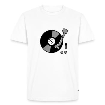 DJ Turntable Idée cadeau vinyle Disque phonographe Musique - T-shirt Premium bio Homme - blanc - Devant - Nico (187cm)