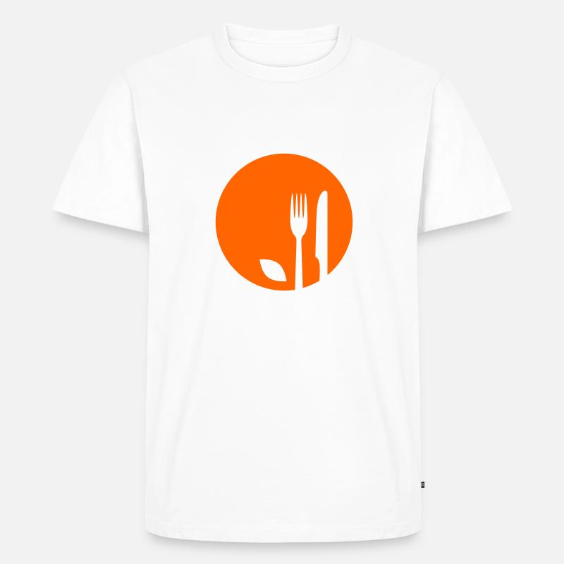 Logo Restaurant oder Gaststätte - Männer Premium Bio T-Shirt - Weiß
