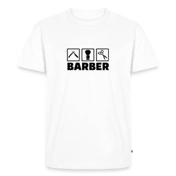 Barber - Men's Premium Organic T-Shirt - white - Front - Nico (187cm)