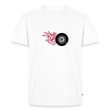 tire wheel wheel flame fire1 - Men's Premium Organic T-Shirt - white - Front - Nico (187cm)