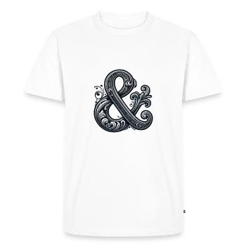 Icône Logo Signe Élégant Emblème Pour Et - T-shirt Premium bio Homme - blanc - Devant - Nico (187cm)