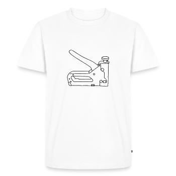 TACKER STAPLE GUN - Men's Premium Organic T-Shirt - white - Front - Nico (187cm)