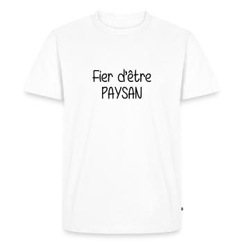 Fier d'être Paysan - T-shirt Premium bio Homme - blanc - Devant - Nico (187cm)